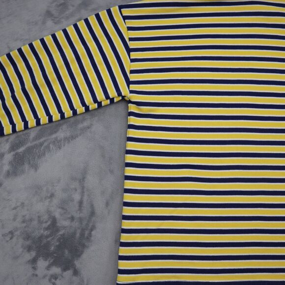 Forever 21 Sweater Womens Yellow M Pinstriped Crew Neck Casual Pullover - Picture 13 of 15